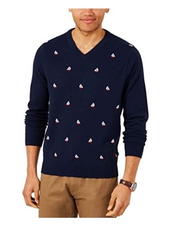 Men's Long Sleeve Solid Classic V-Neck Sweater