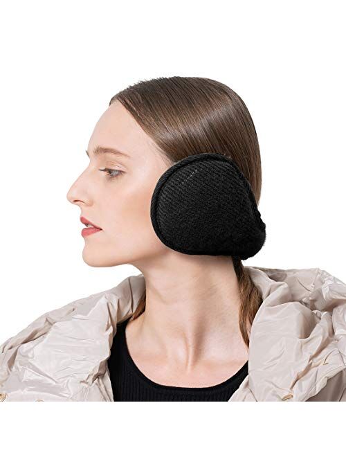 Surblue Unisex Warm Knit Earmuffs Foldable Cashmere Winter Fur Earwarmer