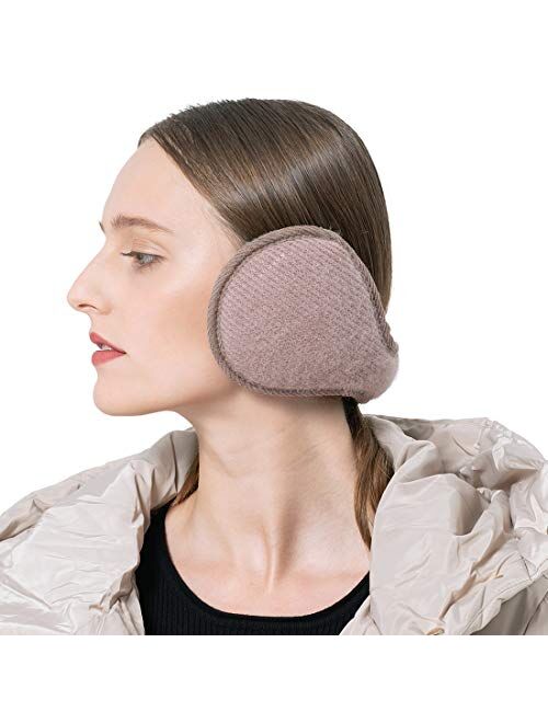 Surblue Unisex Warm Knit Earmuffs Foldable Cashmere Winter Fur Earwarmer