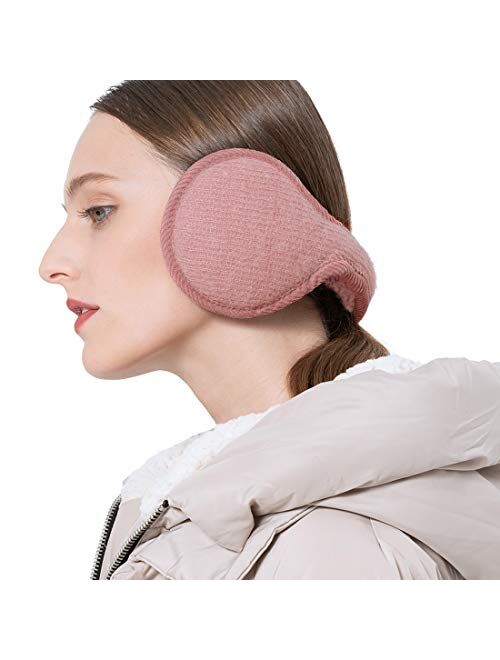 Surblue Unisex Warm Knit Earmuffs Foldable Cashmere Winter Fur Earwarmer