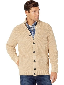 Ribbed-Button Cardigan Long Sleeve Sweater