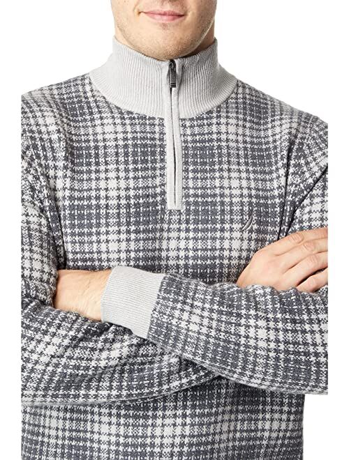 Nautica Sustainably Crafted Plaid 1/4 Zip Sweater