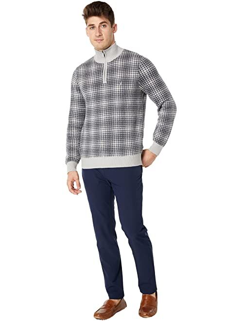 Nautica Sustainably Crafted Plaid 1/4 Zip Sweater