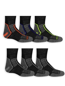 boys 6 Pair Pack Half Cushion Socks