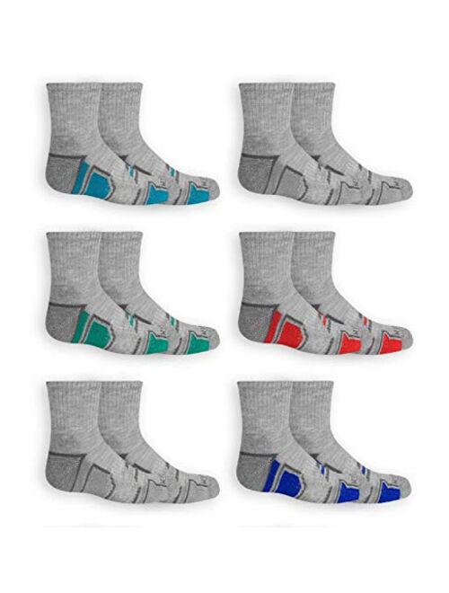 Fruit of the Loom boys 6 Pair Pack Half Cushion Socks