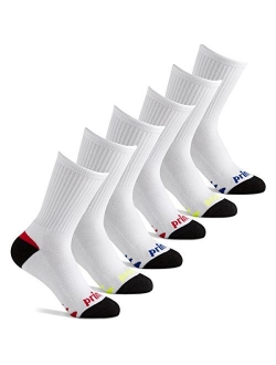 Prince Boys' Crew Length Athletic Socks with Cushion for Active Kids (6 Pair Pack)