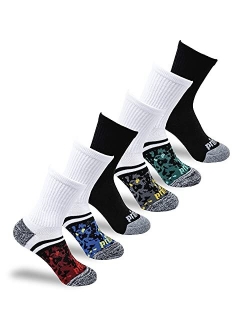 Prince Boys' Crew Length Athletic Socks with Cushion for Active Kids (6 Pair Pack)