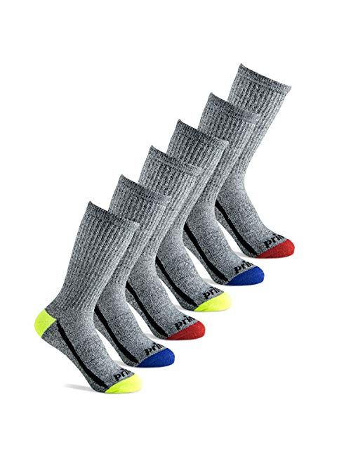 Prince Boys' Crew Length Athletic Socks with Cushion for Active Kids (6 Pair Pack)