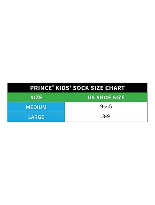 Prince Boys' Quarter Length Athletic Ankle Socks with Cushion for Active Kids (6 Pair Pack)