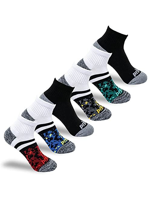 Prince Boys' Quarter Length Athletic Ankle Socks with Cushion for Active Kids (6 Pair Pack)