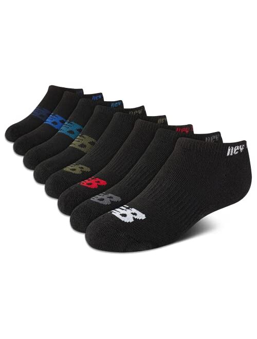 New Balance Boys' Performance No Sweat Low Cut Socks with Arch Support (8 Pack)