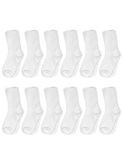 Falari 12-Pack Boy Toddler Kids Cotton Crew Socks