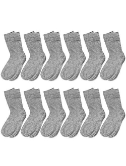 Falari 12-Pack Boy Toddler Kids Cotton Crew Socks