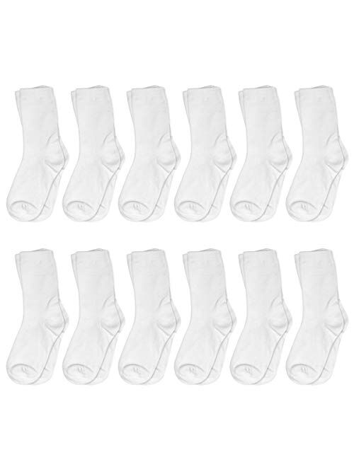 Falari 12-Pack Boy Toddler Kids Cotton Crew Socks