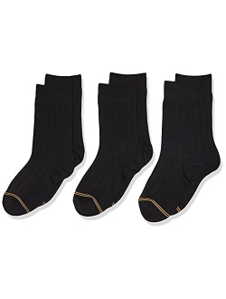 boys Wide Rib Dress Crew Socks, 3-pairs