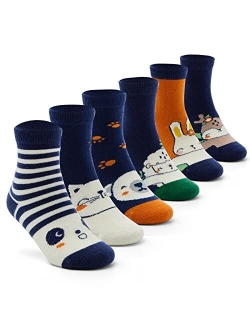 Moon Tree Boys Wool Socks Kids Warm Socks Winter Thermal Crew Socks 6 Pack