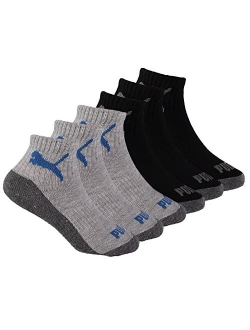 boys 6 Pack Quarter Crew Socks