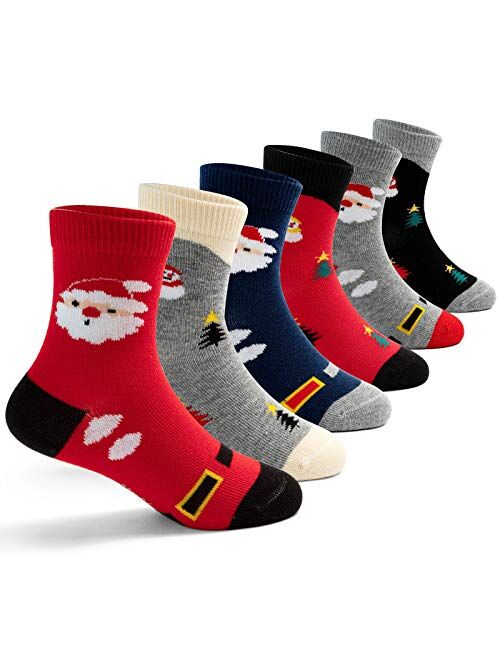 HowJoJo Boys Cotton Crew Socks Kids Seamless Toe Socks Colorful Athletic Quarter Socks