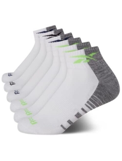 Boys Comfort Cushioned Quarter Cut Basic Socks (6 Pack)