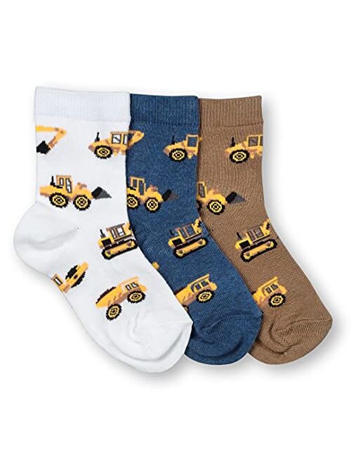 Jefferies Socks Boys Tractor Train Truck Pattern Novelty Crew Socks 6 Pair Pack