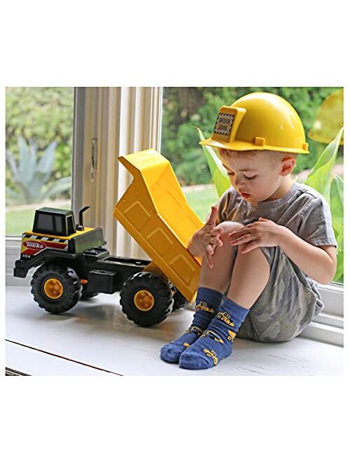 Jefferies Socks Boys Tractor Train Truck Pattern Novelty Crew Socks 6 Pair Pack