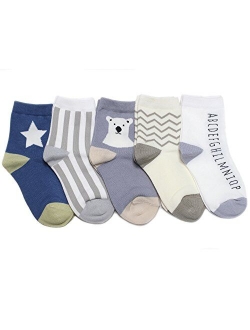 MIRMARU Kids Assorted Cotton Fashion Socks for Boy and Girl.