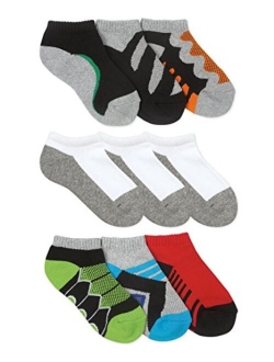 Jefferies Socks Boys Sport Pattern Low Cut Athletic School Socks 9 Pair Pack