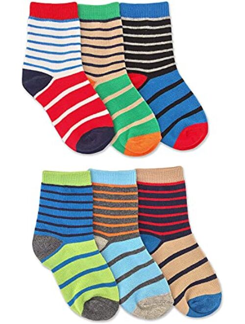 Jefferies Socks Boys Funky Stripes Variety Crew Socks 9 Pair Pack