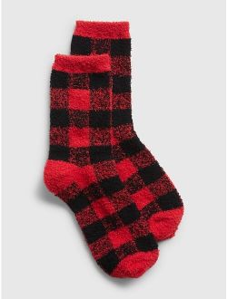 Kids Cozy Buffalo Plaid Socks