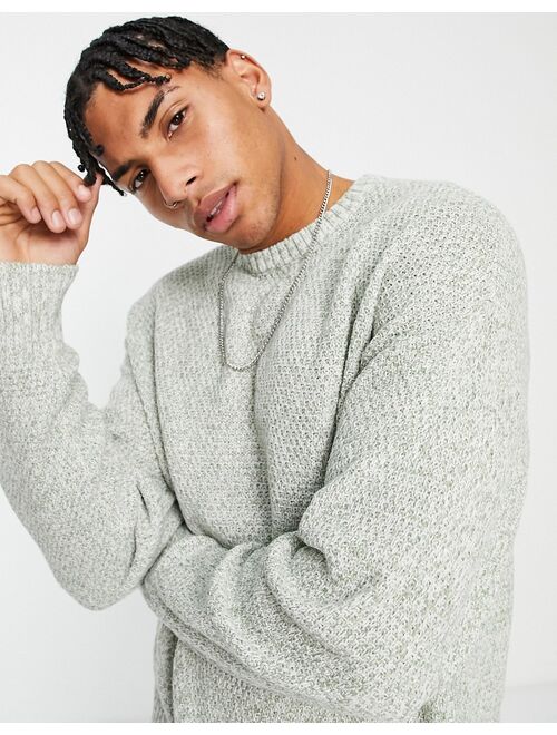 New Look relaxed knitted sweater in light green