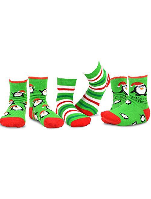 TeeHee Socks Christmas Holiday Little Kids Fun Crew Socks Multi Pair Pack