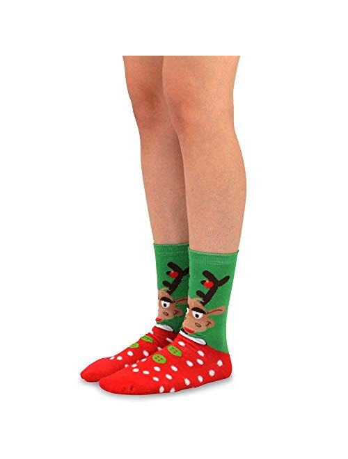 TeeHee Christmas 12-Pack Cotton Socks, Great Value Gift Box for Kids