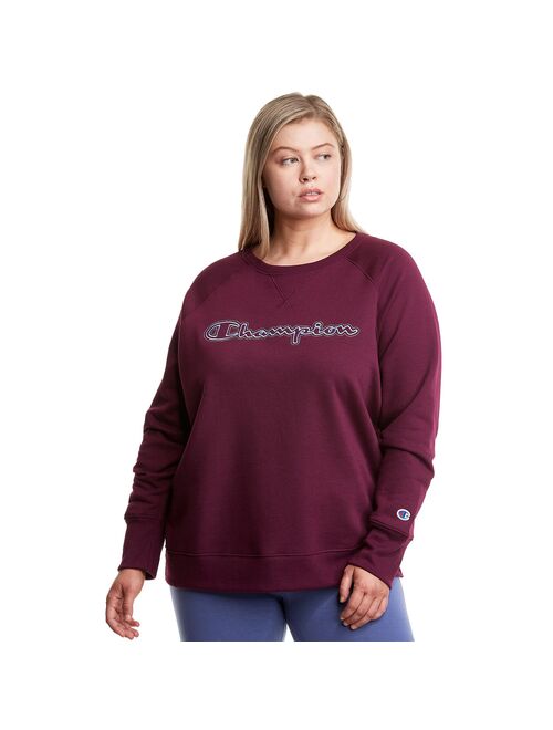 Plus Size Champion® Powerblend Embroidered Crewneck Sweatshirt