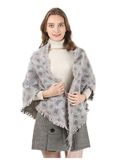 GERINLY Leopard Print Scarf Cashmere Feel Warm Winter Neck Wraps Pashmina Shawls