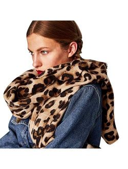 Bestag Leopard Printed Scarf Women Blanket Scarf Warm Pashmina Scarfs