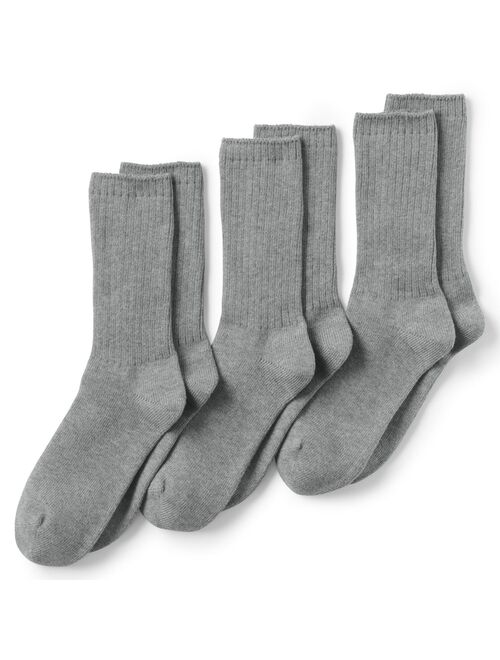 Men's Lands' End Seamless Toe Cotton 3-Pack Crew Socks