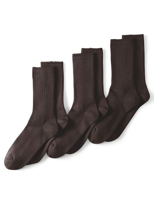 Men's Lands' End Seamless Toe Cotton 3-Pack Crew Socks