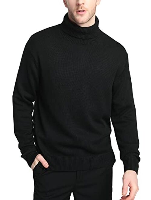 Buy Kallspin Men’s Merino Wool Blend Relax Fit Turtle Neck Sweater ...