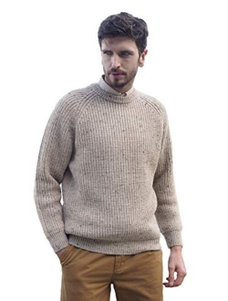 Men's Fisherman Irish Rib Crew Neck Sweater (100% Pure New Wool)