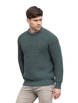 Men's Fisherman Irish Rib Crew Neck Sweater (100% Pure New Wool)