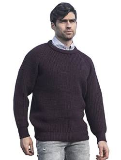 Men's Fisherman Irish Rib Crew Neck Sweater (100% Pure New Wool)