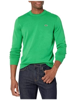 Men's Long Sleeve Crewneck Cotton Jersey Sweater