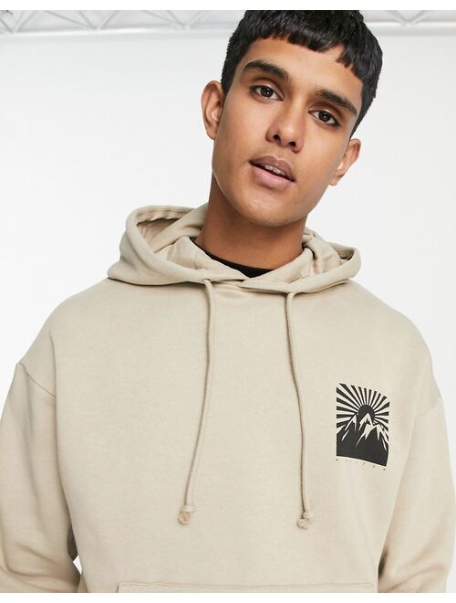 Jack & Jones Originals oversized sweatshirt with mountain back print in beige