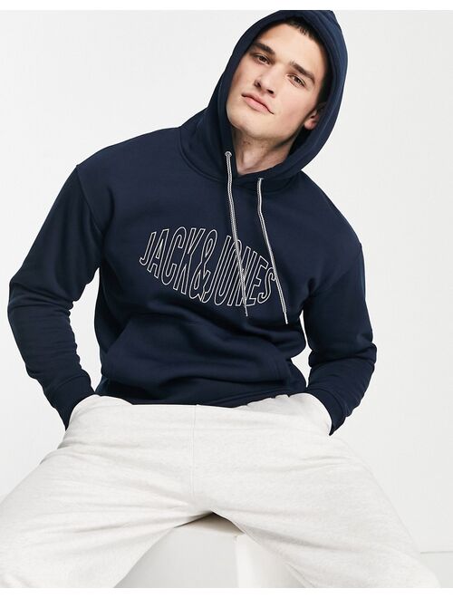 Jack & Jones Originals oversized hoodie with embroidered logo in navy