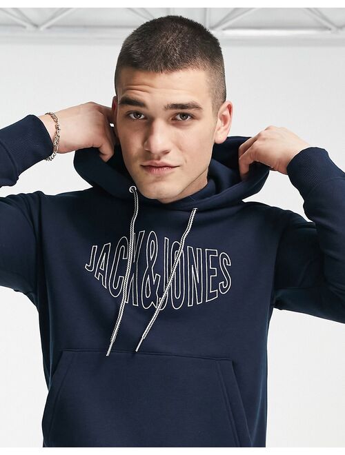 Jack & Jones Originals oversized hoodie with embroidered logo in navy