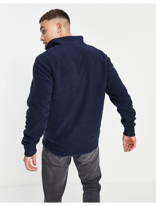 Jack & Jones Originals quarter zip fleece in navy