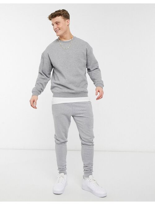 Jack & Jones Originals crew sweatshirt in gray