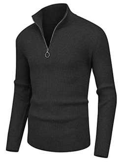 Sailwind Sailwind Men's Soft Sweaters Quarter Zip Pullover Classic Ribbed Turtleneck Sweater for Men