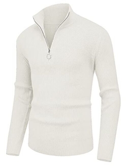 Sailwind Sailwind Men's Soft Sweaters Quarter Zip Pullover Classic Ribbed Turtleneck Sweater for Men