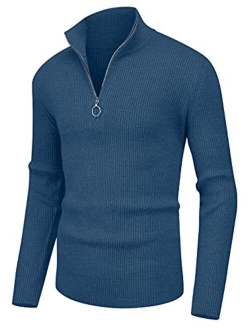 Sailwind Sailwind Men's Soft Sweaters Quarter Zip Pullover Classic Ribbed Turtleneck Sweater for Men